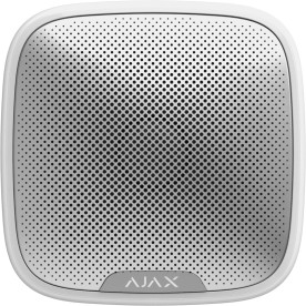 Ajax StreetSiren White - Bezdrátová siréna s LED rámečkem a piezoelektrickým bzučákem